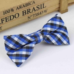 Boys Blue Check Dickie Bow with Adjustable Strap